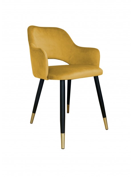 Krzesło tapicerowane MIKA nogi czarne+ złoto