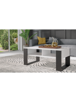 STOLIK KAWOWY ŁAWA MODERN 2P BIEL / CZERŃ