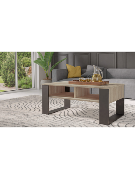 STOLIK KAWOWY ŁAWA MODERN 2P DĄB SONOMA / CZERŃ