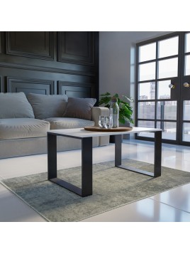 STOLIK KAWOWY ŁAWA SALON LOFT MODERN BIEL - CZERŃ