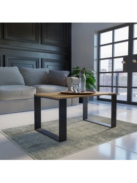 STOLIK KAWOWY ŁAWA SALON LOFT MODERN DĄB ARTISAN - CZERŃ