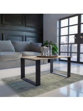 STOLIK KAWOWY ŁAWA SALON LOFT MODERN DĄB SONOMA - CZERŃ