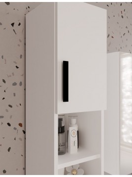 Słupek Łazienkowy ALVO 2D BIAŁY 8 Półek 2 Drzwi Szafka Do Łazienki