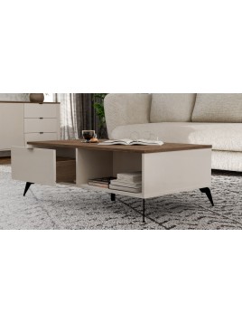 Stolik Kawowy Ława CORDOBA Kaszmir Beż Dąb Castello 2 Szuflady Do Salonu